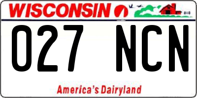 WI license plate 027NCN