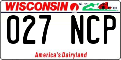WI license plate 027NCP