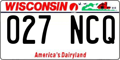 WI license plate 027NCQ