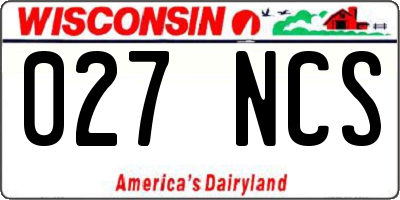 WI license plate 027NCS