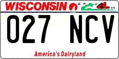 WI license plate 027NCV