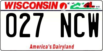 WI license plate 027NCW