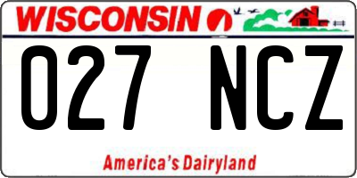 WI license plate 027NCZ