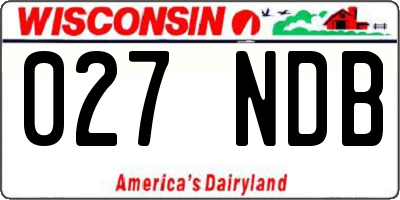 WI license plate 027NDB