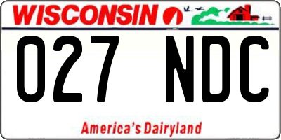 WI license plate 027NDC
