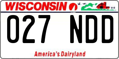 WI license plate 027NDD