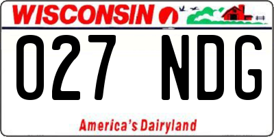 WI license plate 027NDG