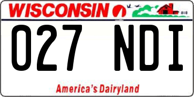 WI license plate 027NDI