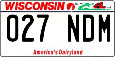 WI license plate 027NDM