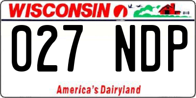 WI license plate 027NDP