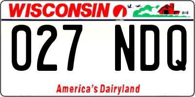 WI license plate 027NDQ