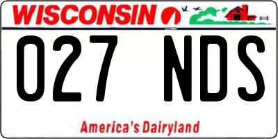 WI license plate 027NDS