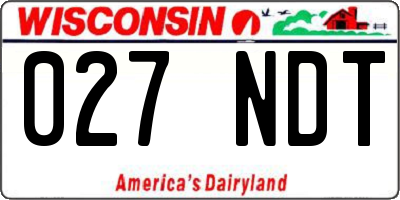 WI license plate 027NDT