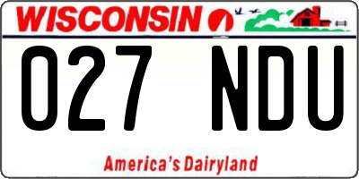 WI license plate 027NDU