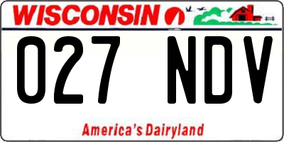 WI license plate 027NDV