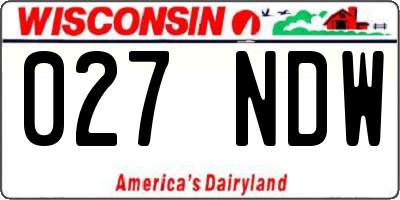 WI license plate 027NDW