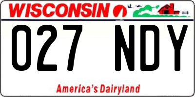 WI license plate 027NDY