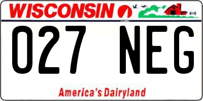 WI license plate 027NEG