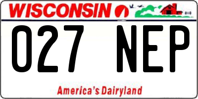 WI license plate 027NEP