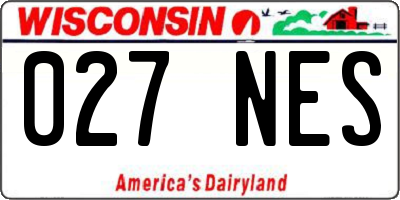 WI license plate 027NES