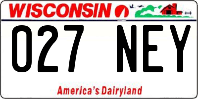 WI license plate 027NEY