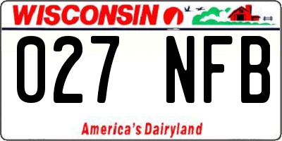 WI license plate 027NFB