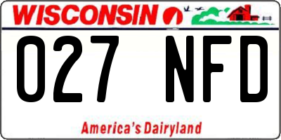 WI license plate 027NFD