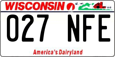 WI license plate 027NFE