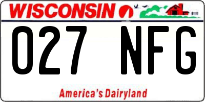 WI license plate 027NFG