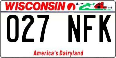 WI license plate 027NFK