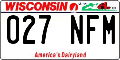 WI license plate 027NFM