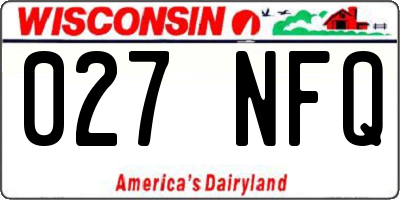 WI license plate 027NFQ