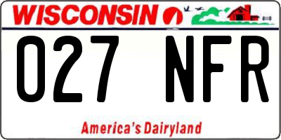 WI license plate 027NFR