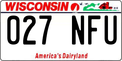 WI license plate 027NFU