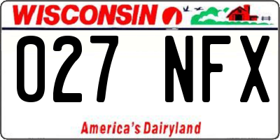 WI license plate 027NFX
