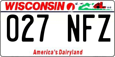 WI license plate 027NFZ