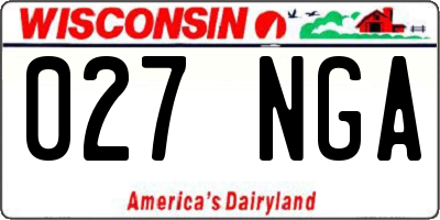 WI license plate 027NGA