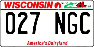 WI license plate 027NGC