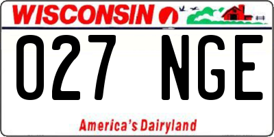 WI license plate 027NGE