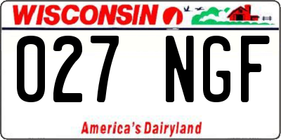 WI license plate 027NGF