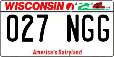WI license plate 027NGG