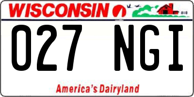 WI license plate 027NGI