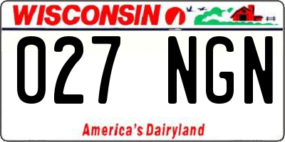 WI license plate 027NGN