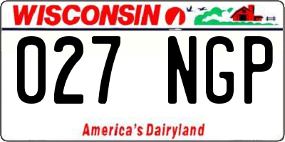 WI license plate 027NGP