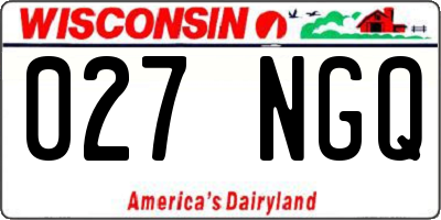 WI license plate 027NGQ