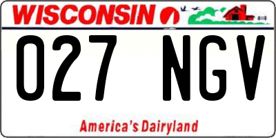 WI license plate 027NGV