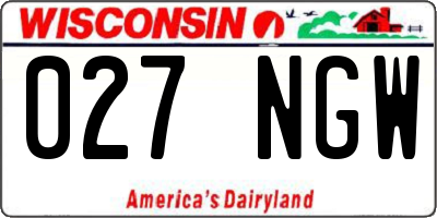 WI license plate 027NGW