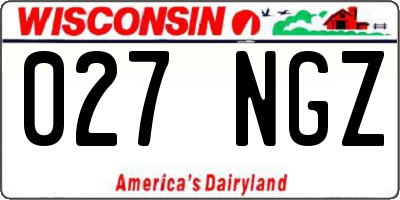 WI license plate 027NGZ