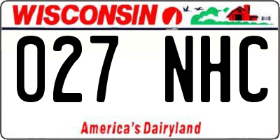 WI license plate 027NHC