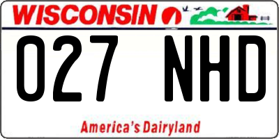 WI license plate 027NHD